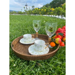 Xicaras de Chá Petit Poa em Porcelana com 6