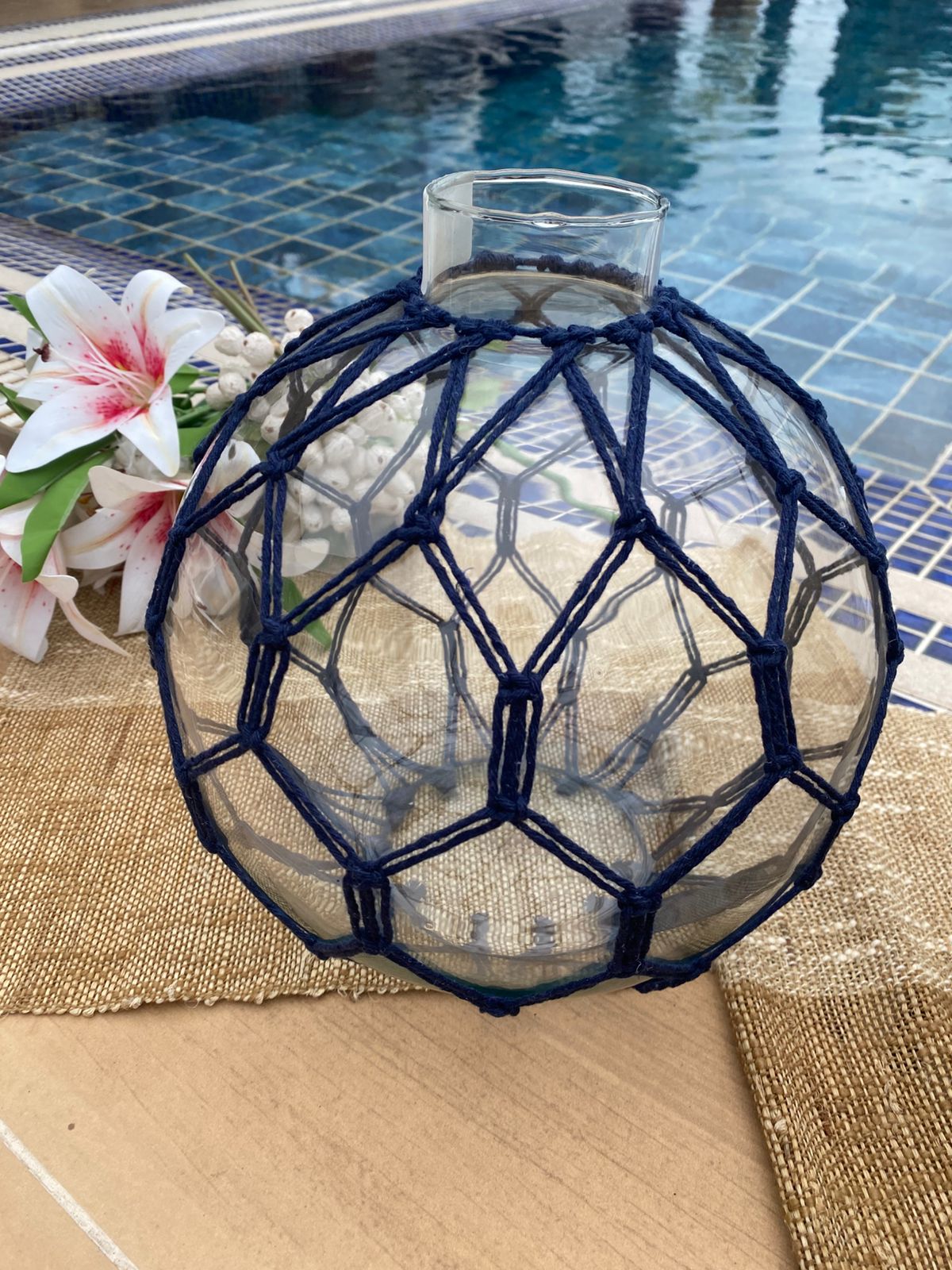 Vaso Bola M Colméia  Azul